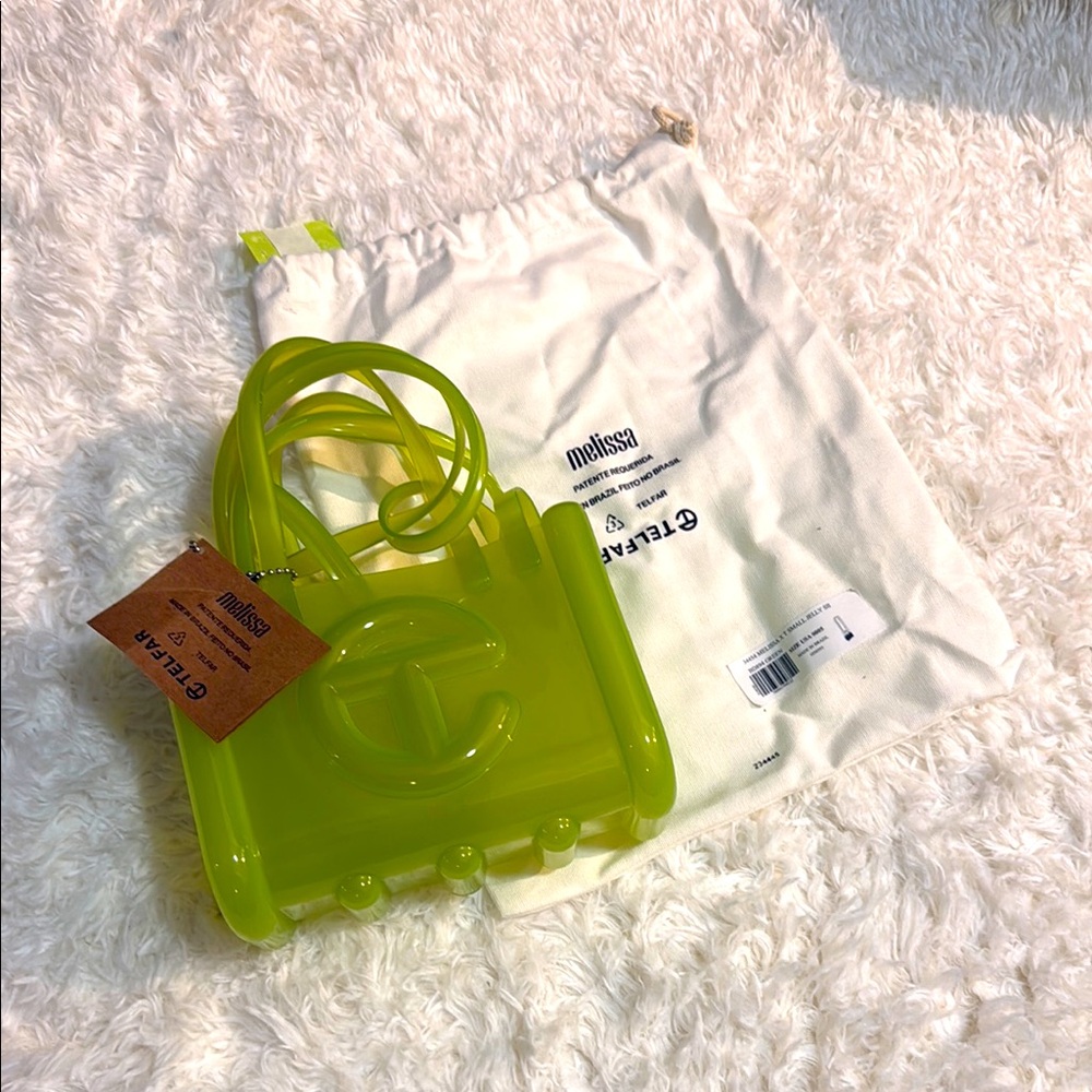 Telfar x Melissa Vibrant Green Small Clear Shopper, NWT